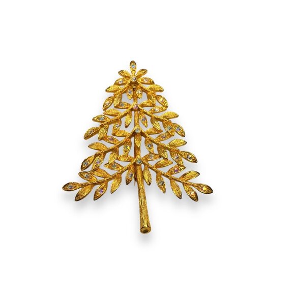 MYLU NYC Jewelry - Vintage MYLU NYC Christmas Tree Brooch Aurora Borealis Crystals